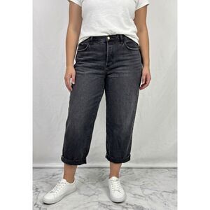 Universal Vintage Mid rise 90s Baggy Jeans Wide Womens Gray Raw Hem sz 12 Retro